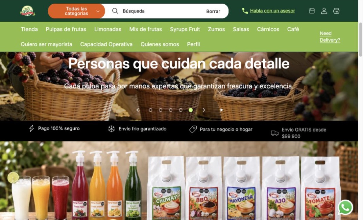 Captura del sitio web de Campo Frutal