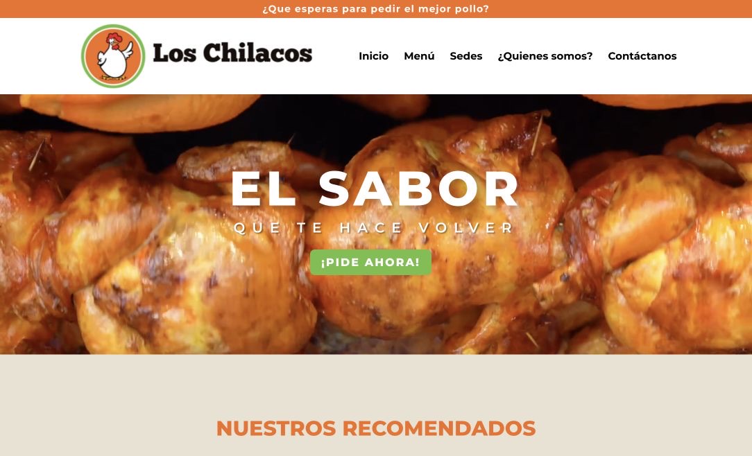 Captura del sitio web de Los Chilacos
