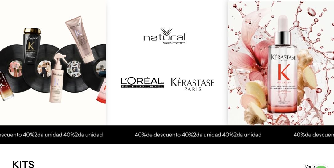 Tienda online de Natural Saloon con productos para el cuidado del cabello.